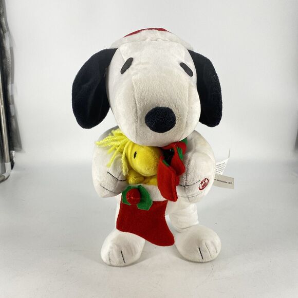 Snoopy Christmas Santa Hat Woodstock 12” Side Stepper Music Peanuts Theme Gemmy - Picture 1 of 6